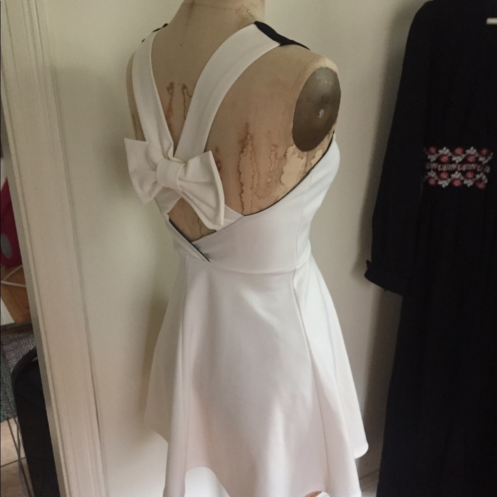 1 Ivory Bow back skater dress